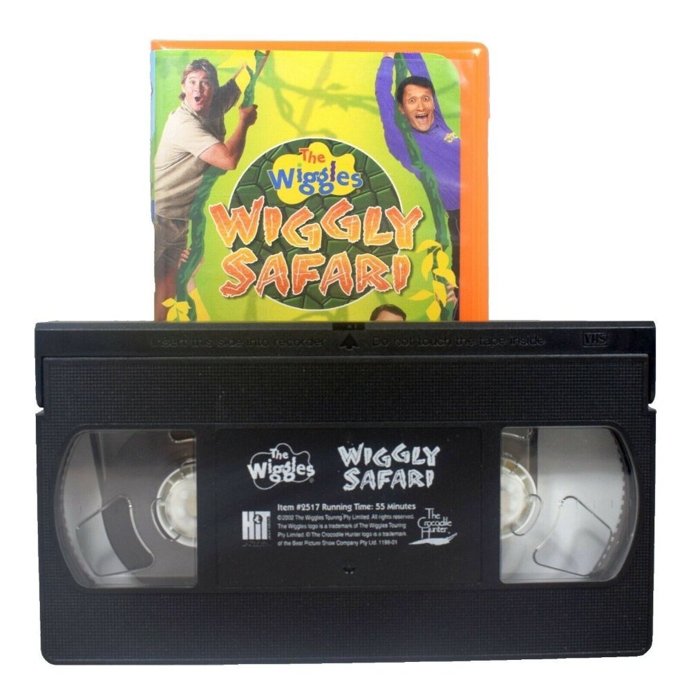 The Wiggles Wiggly Safari VHS, 2002 Clamshell Case Steve Irwin